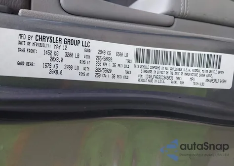 2012 Jeep Grand Cherokee Laredo from USA, damaged, VIN 1C4RJFAG3CC349031
